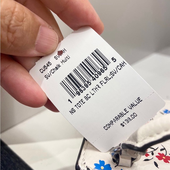 Coach North/South Mini Tote Bag Charm With Floral Print #CU545 - Picture 7 of 8